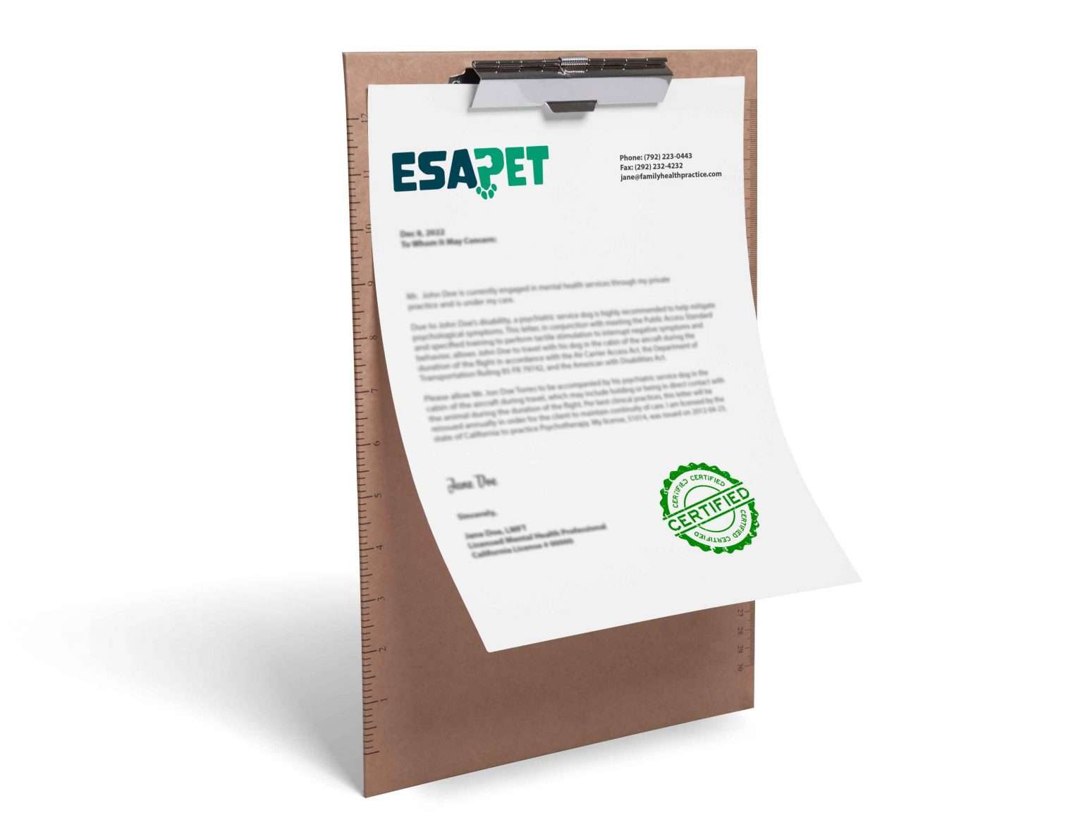 Get your ESA Letter From a Licenced Therapist at ESA Pet